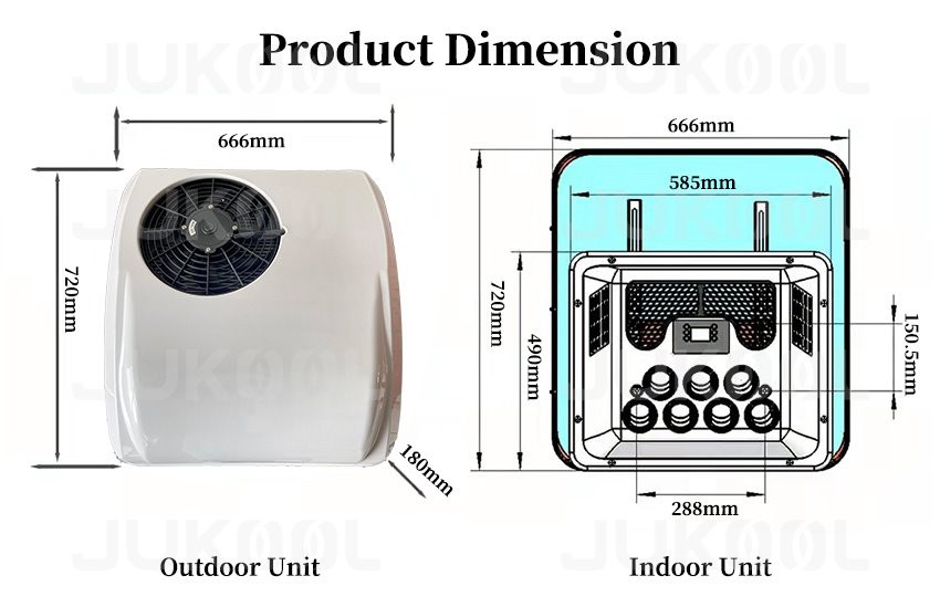 Dimension of semi truck battery powered air conditioner