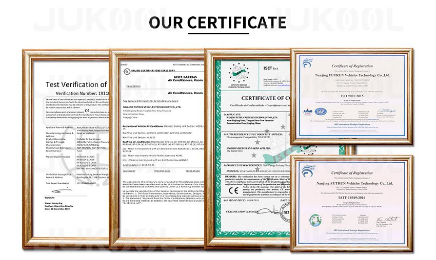 product-850-508 Certificates of air conditioner for truck